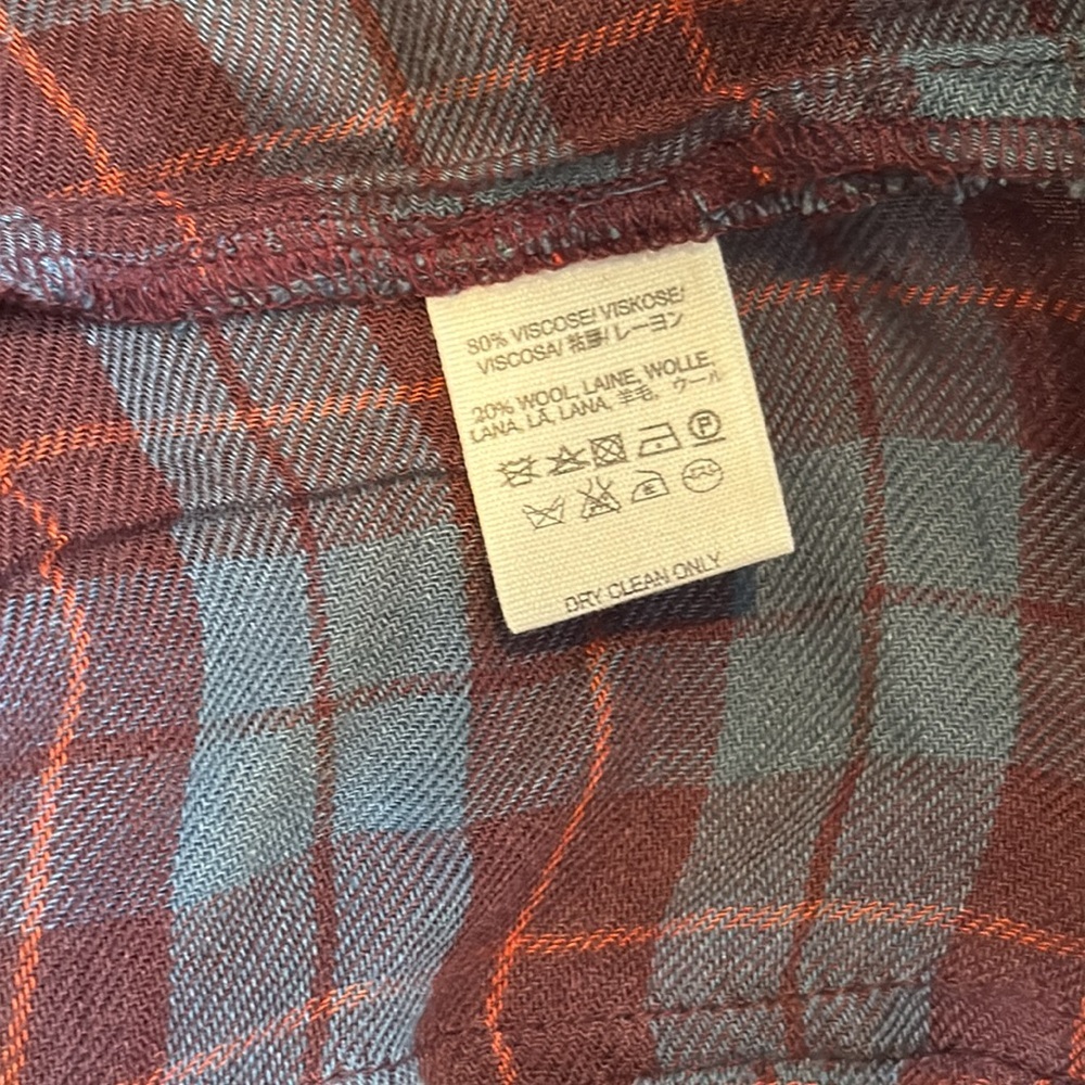 Free people aubergine flannel size S viscose/wool - Picture 5 of 5